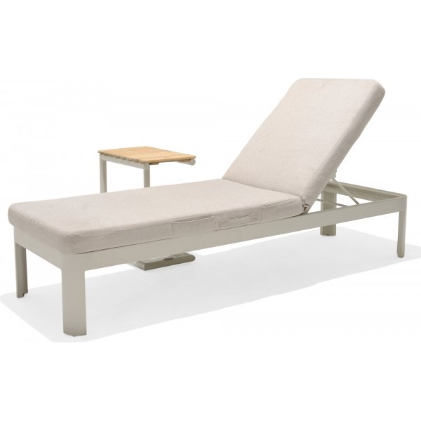 Portals loungegrupp 4 - Vit/teak + Textilskydd f�r utem�bler