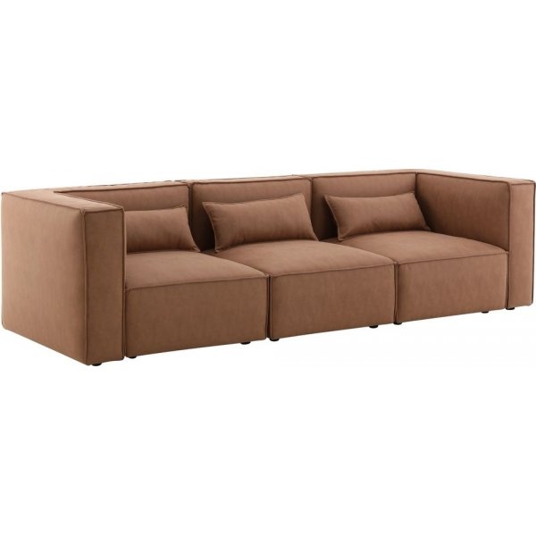 Nees modulsoffa i cognac combo 4 + Textilv�rd f�r m�bler