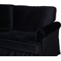 Soffa 2-sits med kjol - Svart sammet - 191 cm bred