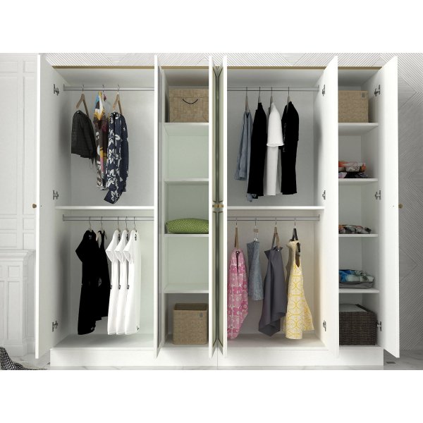 Ravenna garderob - Vit/guld Ravenna garderob - Vit/guld