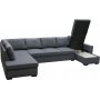 Solna m�rkgr� v�ndbar U-soffa 367 cm + M�beltassar