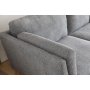 Soffa med divan gr�tt tyg - 260 cm bred