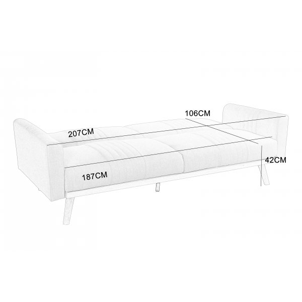 Borl�nge gr� b�ddsoffa 207 cm bred