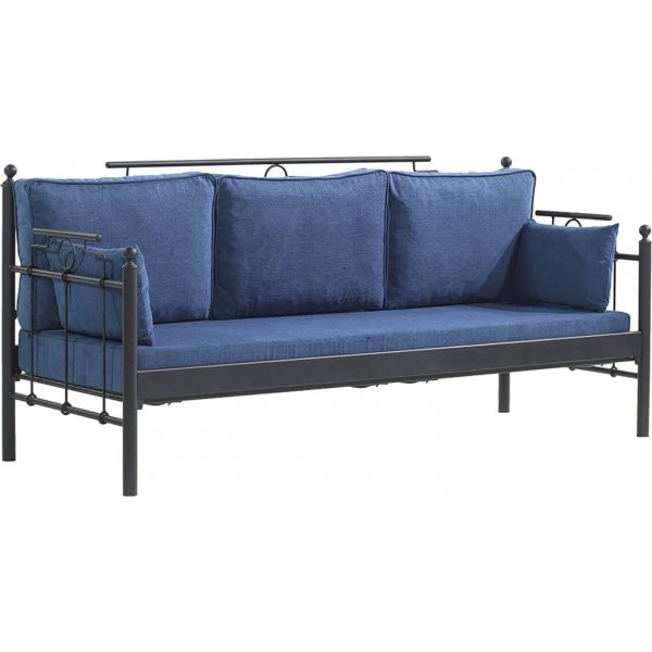 Hampus 3-sits utesoffa - Svart/bl�