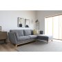 Soffa med divan gr�tt tyg - 260 cm bred