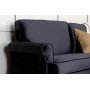 Soffa 2-sits med kjol - Svart sammet - 191 cm bred