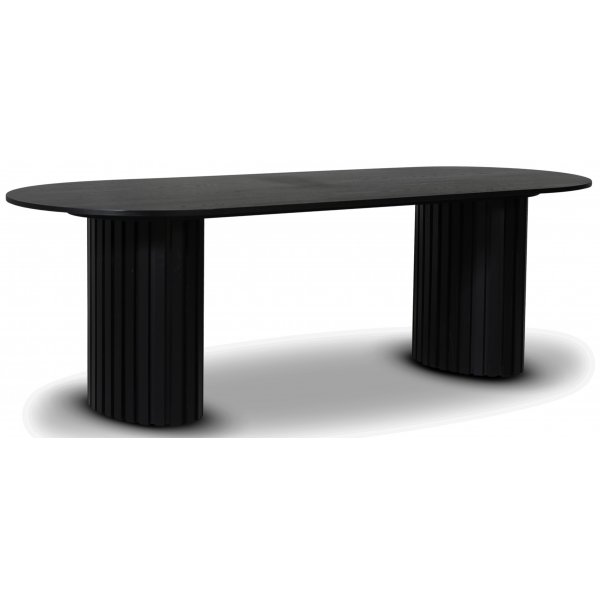 Matgrupp PiPi ovalt matbord 240 cm inkl 4 st Sunda matstol - Svartbets + 3.00 x M�beltassar