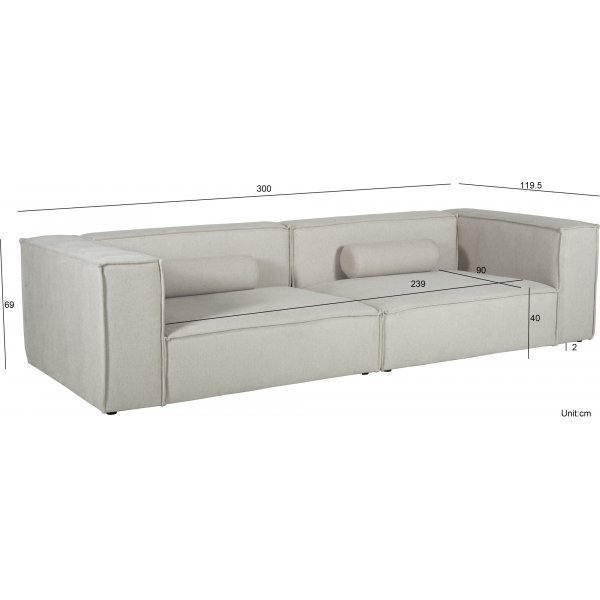 Madison soffa 4-sits XL 300 cm bred - Beige