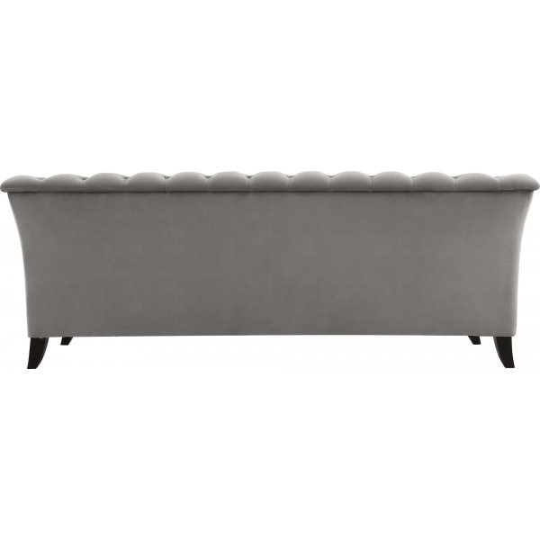 Soffa chesterfield 3-sits gr� - Henry + Reng�ring f�r m�bler