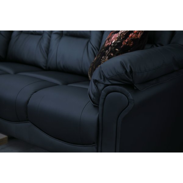 H�rnsoffa svart konstl�der 5-sits - Peking + Reng�ring f�r m�bler