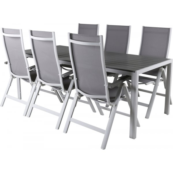 Break utematgrupp med 6 st Albany stolar - Gr�/Vit