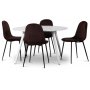 Rosvik matgrupp, matbord med 4 st Carisma sammetsstolar - Vit/Bordeaux + 3.00 x M�beltassar