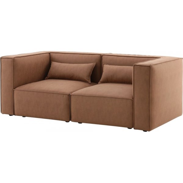 Nees modulsoffa i cognac combo 5 + Textilv�rd f�r m�bler